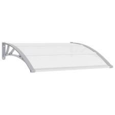 Door Canopy Grey and Transparent Polycarbonat...