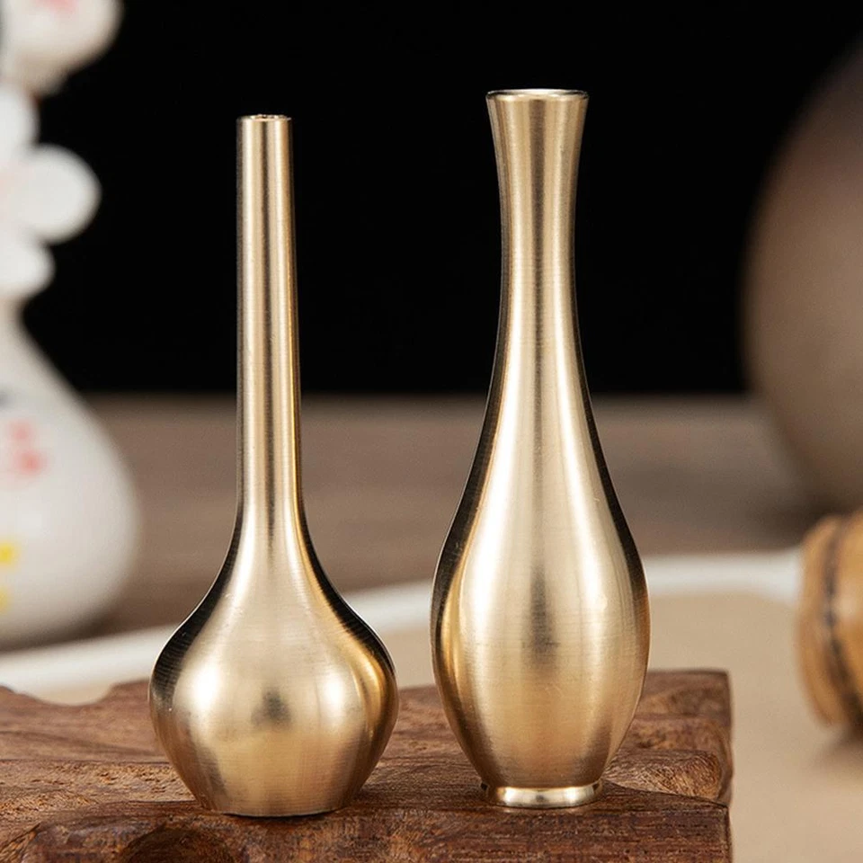 Pure-Copper Mini Vase Creative Desktop Decoration Brass Mini Vase W4G7 Q3 E1X9 - Bild 4 von 4
