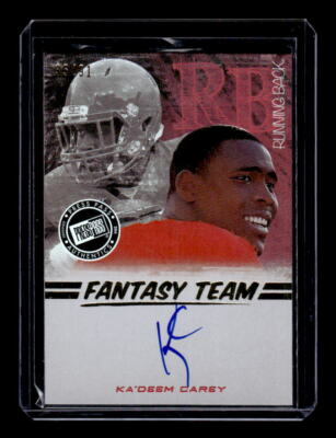 2014 Press Pass Gameday Gallery Fantasy Team Gold #FTKC Ka'Deem Carey Auto /91