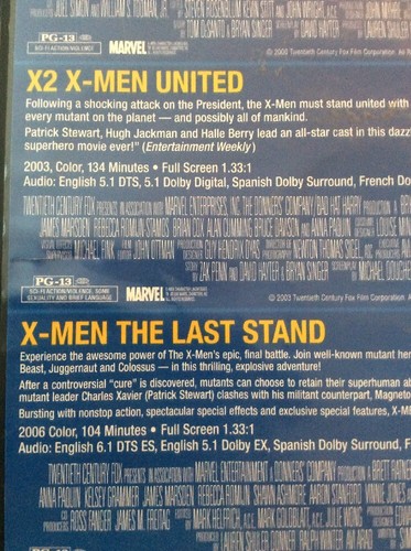X-MEN, X2 X-MEN UNITED, X-MEN THE LAST STAND 3 DVD SET - Picture 3 of 3