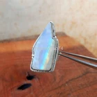 Rainbow Moonstone Lightning Bolt 925 Silver Handmade Women Rings Jewelry M059