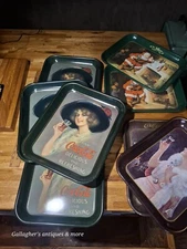 VINTAGE Coca-Cola Metal Trays Lot Of 8