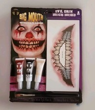 Tinsley Transfers Evil Grin Big Mouth Tattoo Makeup Kit Halloween Face Paint