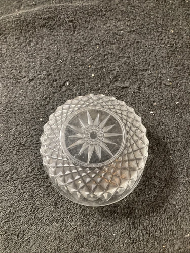 1 Vintage Diamond Point Arcoroc France Starburst Glass 4" Dish Bowl
