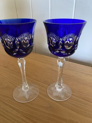 Val St. Lambert Crystal Glasses. Set Of 2