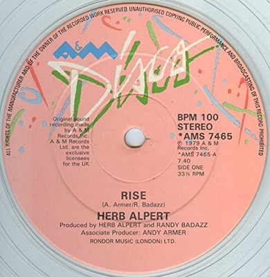Herb Alpert - Rise - Used Vinyl Record 7 - G8100z