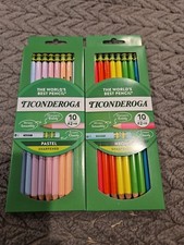 Ticonderoga Neon  Pastel Pencil Erasers SEALED NEW 10ct Each, 20 Total