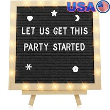 Felt Letter Board Sign Set W/ LED Lights Tripod Stand 450 Changeable Letters New