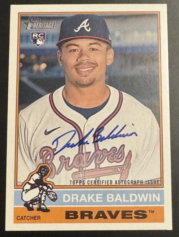 2025 Topps Heritage High Number Drake Baldwin Real One Auto RC ROA-DBA Braves
