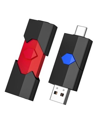 JUANWE 2Pack 128GB USB C Flash Drive Type C + USB A Thumb Drive Retractable D...