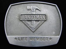 RH03105 VINTAGE 1996  HANDYMAN CLUB OF AMERICA LIFE MEMBER  BELT BUCKLE