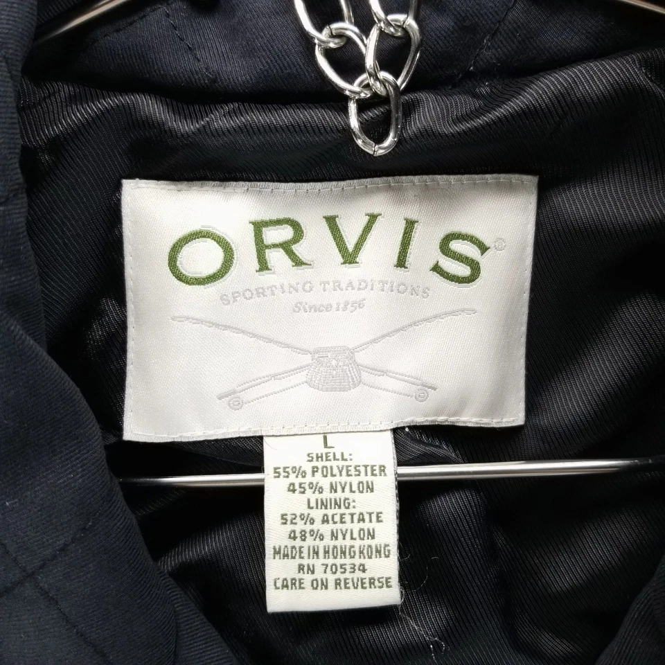 Chaqueta Orvis Para Hombre L Negra Tareas Granero Abrigo Acolchado Bolsillos Ropa de Trabajo Foto 4 de 4