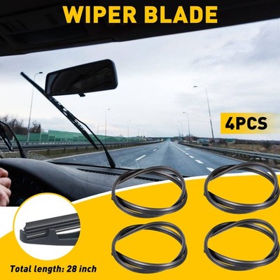 2 pair Car Truck Silicone Universal Frameless Windshield Wiper Blade Refills 28'