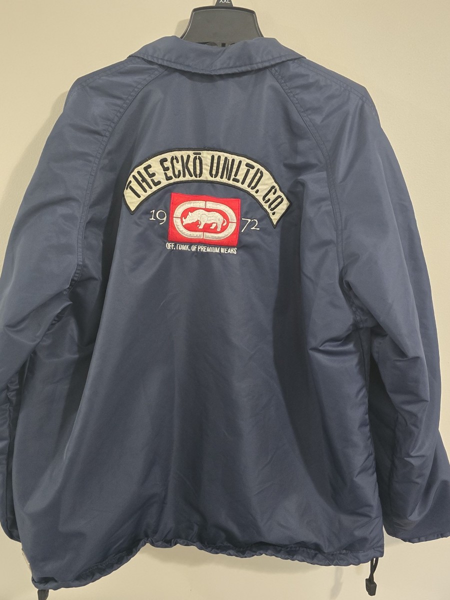 90s ecko unltd キルティング レザージャケット ブルゾン 総刺繍 90s ecko unltd キルティング レザージャケット ブルゾン 総刺繍