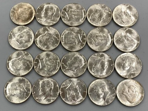 20 1964 BU US 90% Silver Kennedy 50c L24203