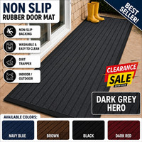 Rubber Door Mat Non Slip Runner Large Indoor Outdoor Welcome Mats Dirt Trapper