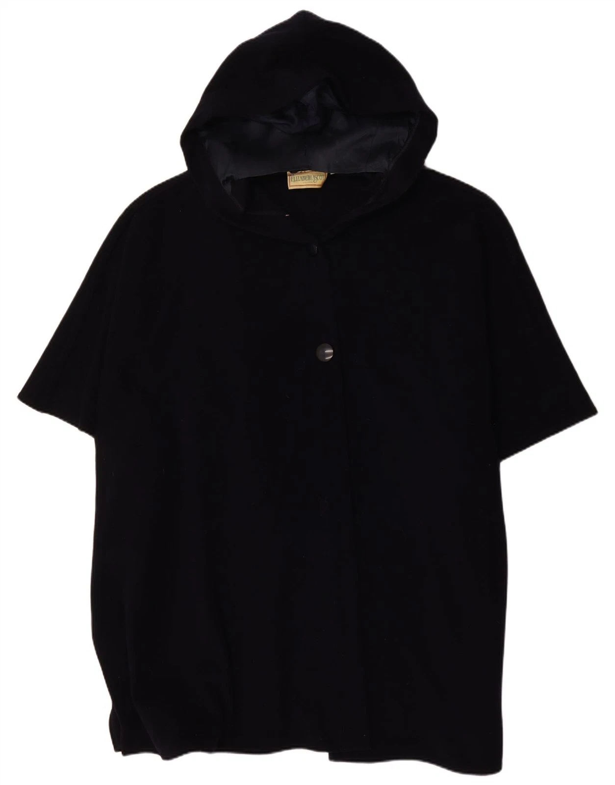 Elizabeth Ascot Womens Hooded Short Sleeve Poncho Coat One Size Navy Blue XB09
