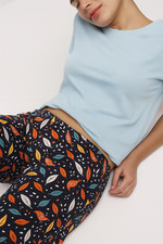 Womens Pyjamas Set Bottoms & Top 100% Cotton Ladies Loungewear Short Sleeve Pjs