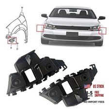 Pair Left Right Front Bumper Bracket Beam Mount Support Grille Guide Bracket