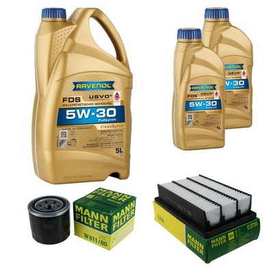 Inspektionspaket 7L RAVENOL FDS 5W-30 für Hyundai Santa Fé II 2.7 V6 GLS 4x4
