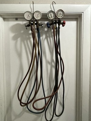 LOT OF 2 - JB industries manifold gauge, 2 Valve/3 Hose