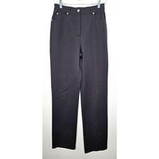 Vintage St. John Sport Pants Womens 4 Gray Straight Leg High Rise Thick Stretchy