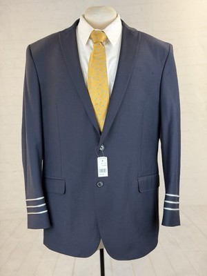 New Brooks Brothers Men's Navy Blue Wool Blend Pilot Blazer 46L NWT Two Button
