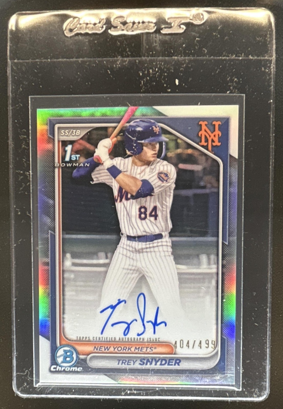 2024 Bowman Draft Trey Snyder Chrome Auto Refractor 1st Prospect #/499 Mets