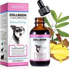 Collagen for Dogs, Dog Collagen Liquid Drops with Biotin, MSM Ginger Digestive