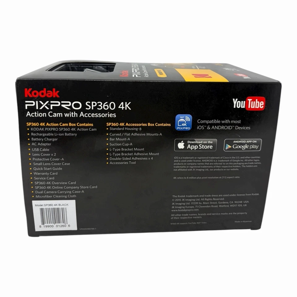Kodak PIXPRO SP360 4K VR CAMERA Premier Pack - Image 4 of 4