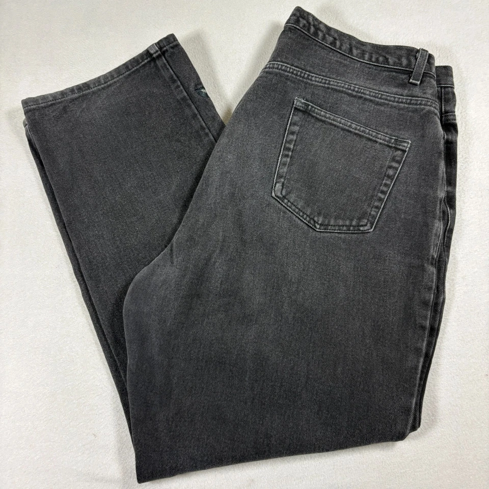 Avenue Womens 24W Black Jeans Floral Embroidery Grunge Baggy Distressed - Image 2 of 4