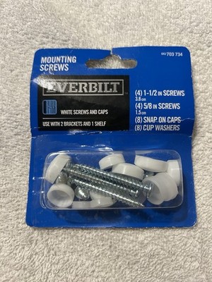 Ever Built White Mounting Screws With Caps (24 Pieces)