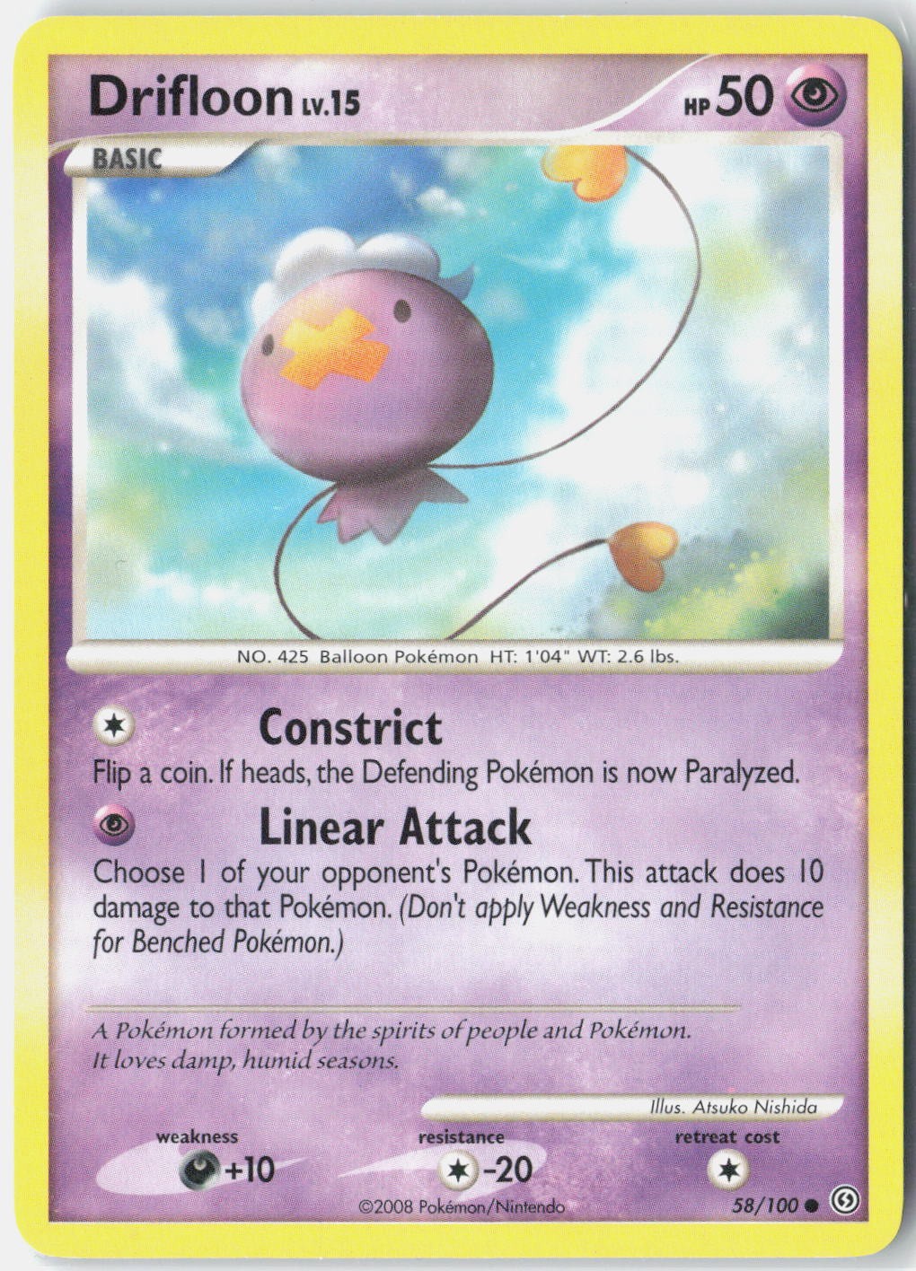 Drifloon Stormfront 58/100 Pokemon Card
