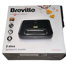 Breville 2 Slice Sandwich Toaster Boxed Lockable Lid Black