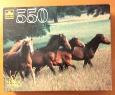 550 Piece Jigsaw Puzzle Running Horses Golden 15.5" X 18" Complete