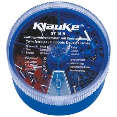 Klauke ST15B m. iso. Zwillin.- Adere. 2x0,75-2x2,5qmm Streudose