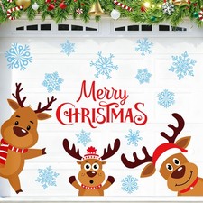 17 Pcs Merry Christmas Garage Magnets Decoration Xmas Reindeer Snowflake Gara...