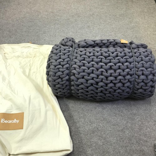 Bearaby Gray Cotton Napper Weighted Knit Throw Blanket Soft Organic 20 LB Pounds at eBay