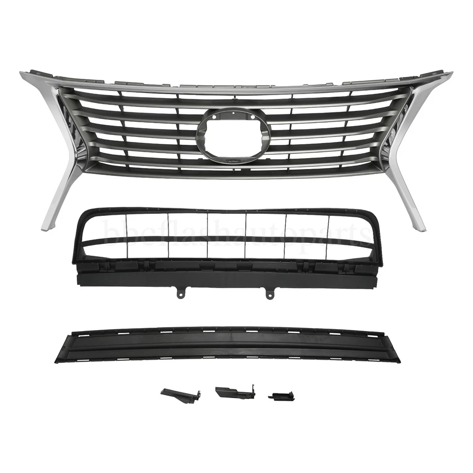 For 2013 2014 2015 Lexus RX350 RX450h Front Bumper Grille Upper Center Lower Set Foto 2 de 4