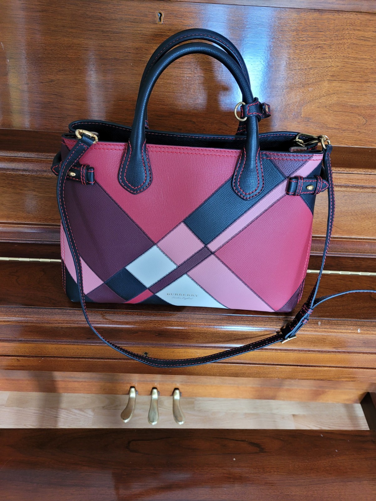Burberry Colorblock Leather Patchwork Banner Tote - image 1