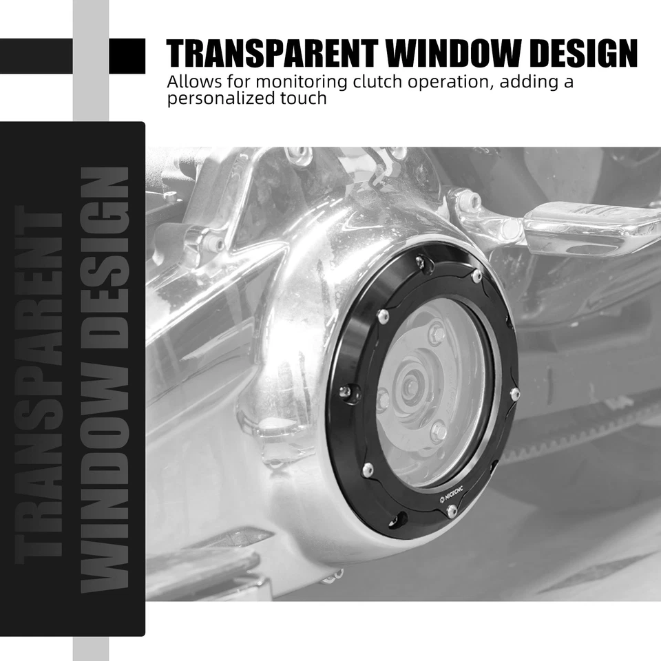 NICECNC Clear Derby Cover For Harley M8 Road King FLHR/Street Glide FLHX 16-22 Foto 2 de 4