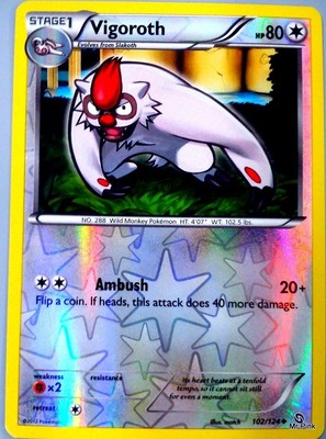 VIGOROTH 102/124 UNCOMMON FOIL HOLO REVERSE ENGLISCH POKEMON DRAGONS EXALTED