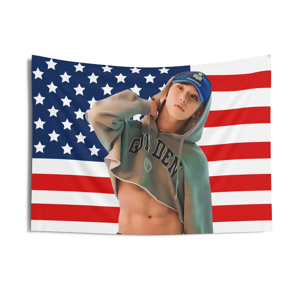 KPOP FLAG] SEVENTEEN HOSHI American Flag Wall Tapestry Carat Merch
