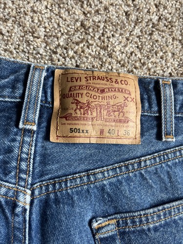 Levis Jeans Mens 40x36 Actual 36 X 32 501XX Denim Straight Leg - Picture 17 of 17