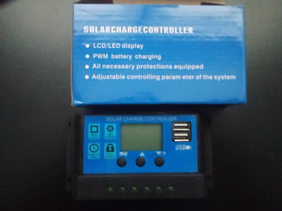 30A PWM Solar Charge Controller 12V 24V DC Auto Battery Regulator USB Dual LCD