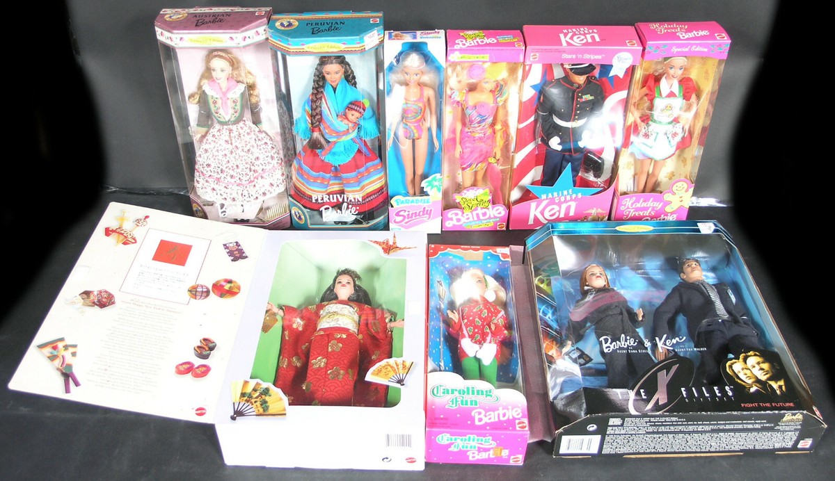 Barbie Mint 9 Dolls X-Files Peruvian Austrian Ken Sindy Hasbro