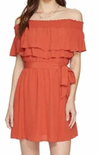 Lovers + Friends Red Suntime Ruffle Overlay Dress Women's Size XS L71823
