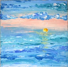 Seascape Original Acrylic Impasto Painting on Canvas Wall decor