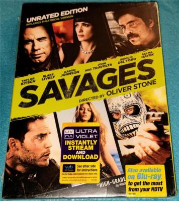 JOHN TRAVOLTA, BENICIO DEL TORO, ETAL., Savages, DVD, NEW (OLIVER STONE)