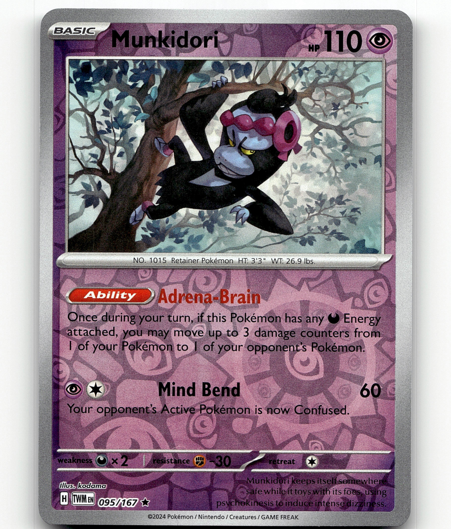 Reverse Holofoil - Munkidori Pokemon • Rare • 095/167 Twilight